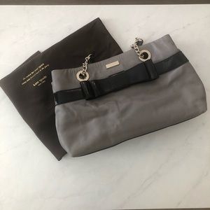 Kate Spade Gray with Black Bow Shoulder Bag